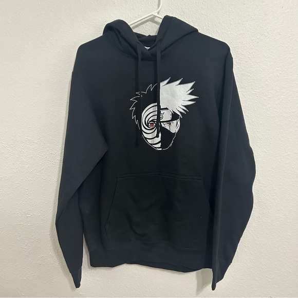 Port and Company Sweaters - Naruto Shippuden Kakashi Tobi Split Face Pullover Hoodie size m